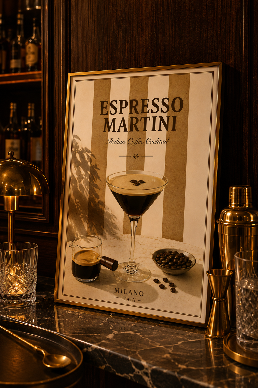 Espresso Martini Wall Art: Italian Coffee Cocktail Printable Poster