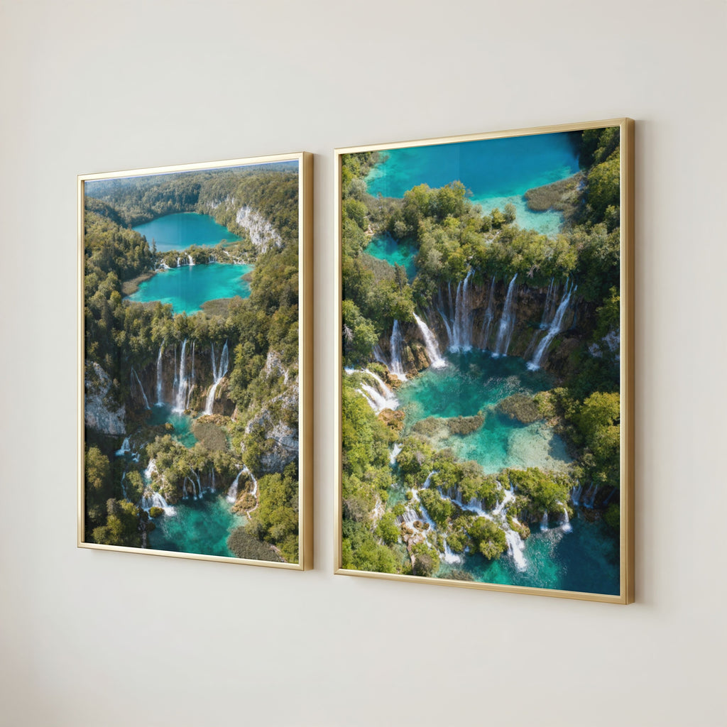 Plitvice Lakes Wall Art Bundle of 25: Croatia Waterfalls, Turquoise Lakes & Nature Photography Printable