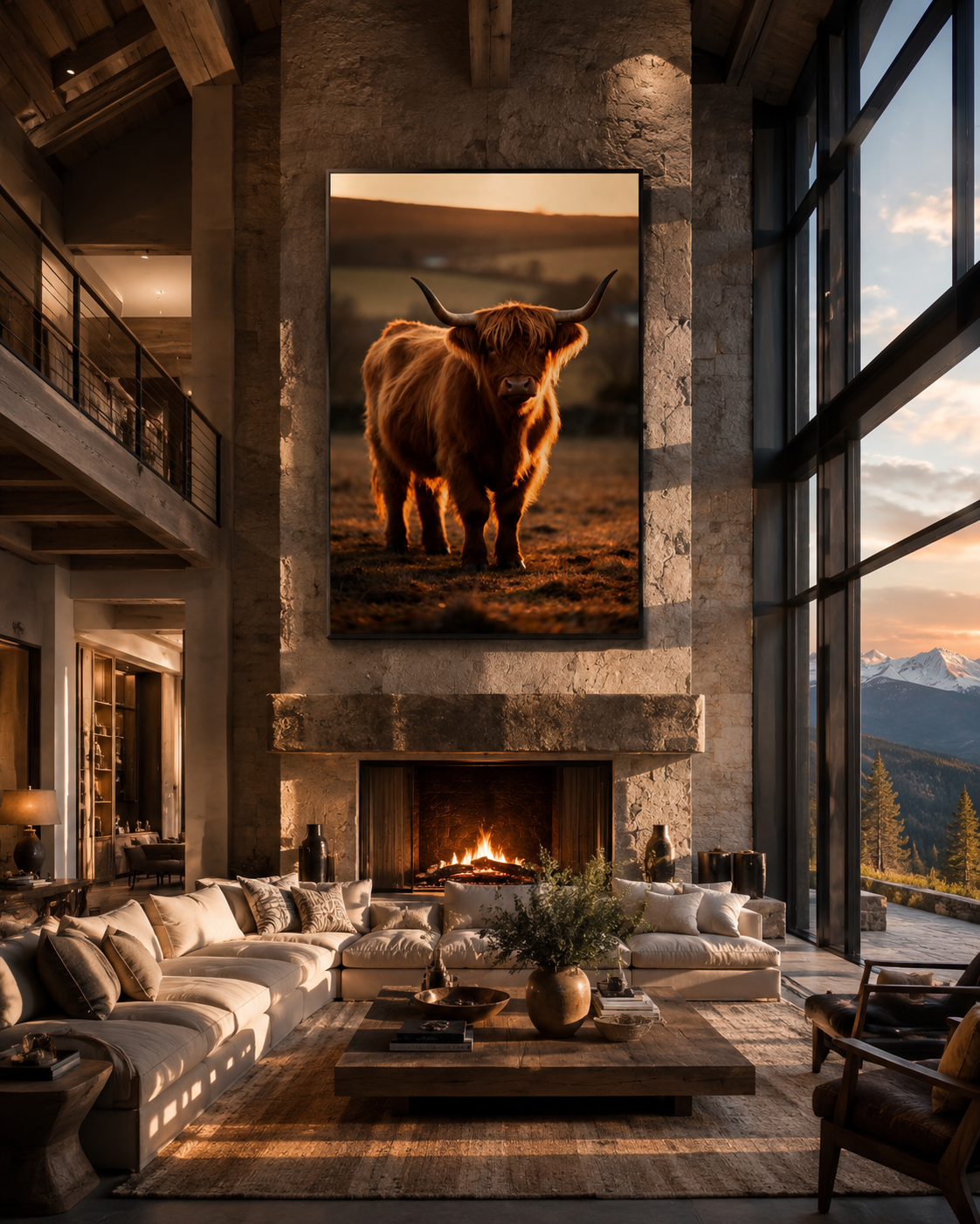 Highland Cow Wall Art Set of 8: Rustic Farmhouse Decor, Country Farm Animal Photography Printable
