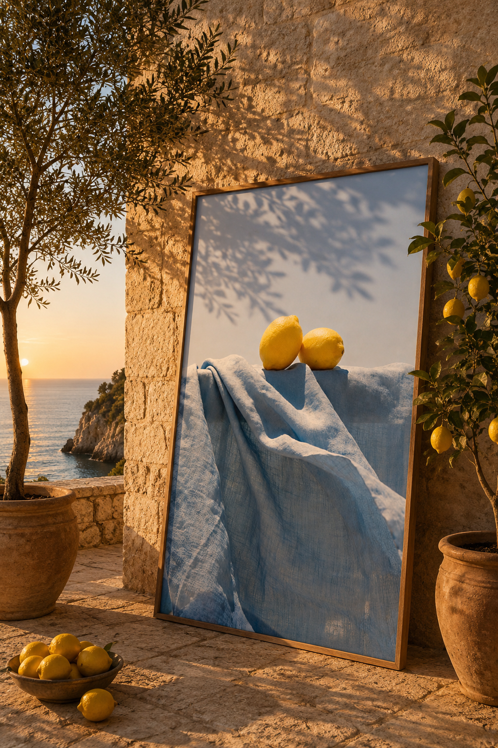 Italian Lemon Wall Art Set of 25: Amalfi Coast Mediterranean Summer Printable