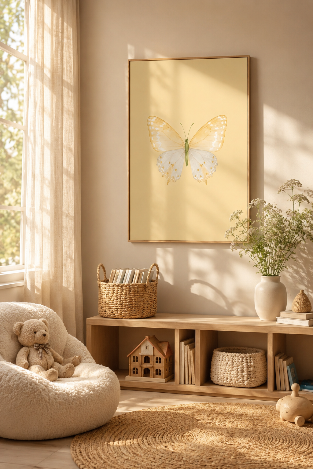 Colorful Butterfly Wall Art Set of 3: Pastel Nursery Decor Printable