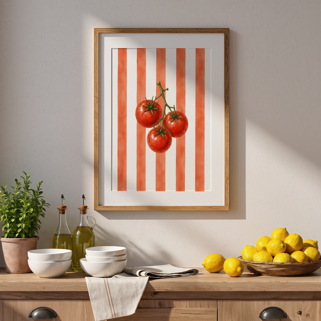 Tomato Wall Art: Rustic Farmhouse Kitchen, Italian Food, Dining Room Printable