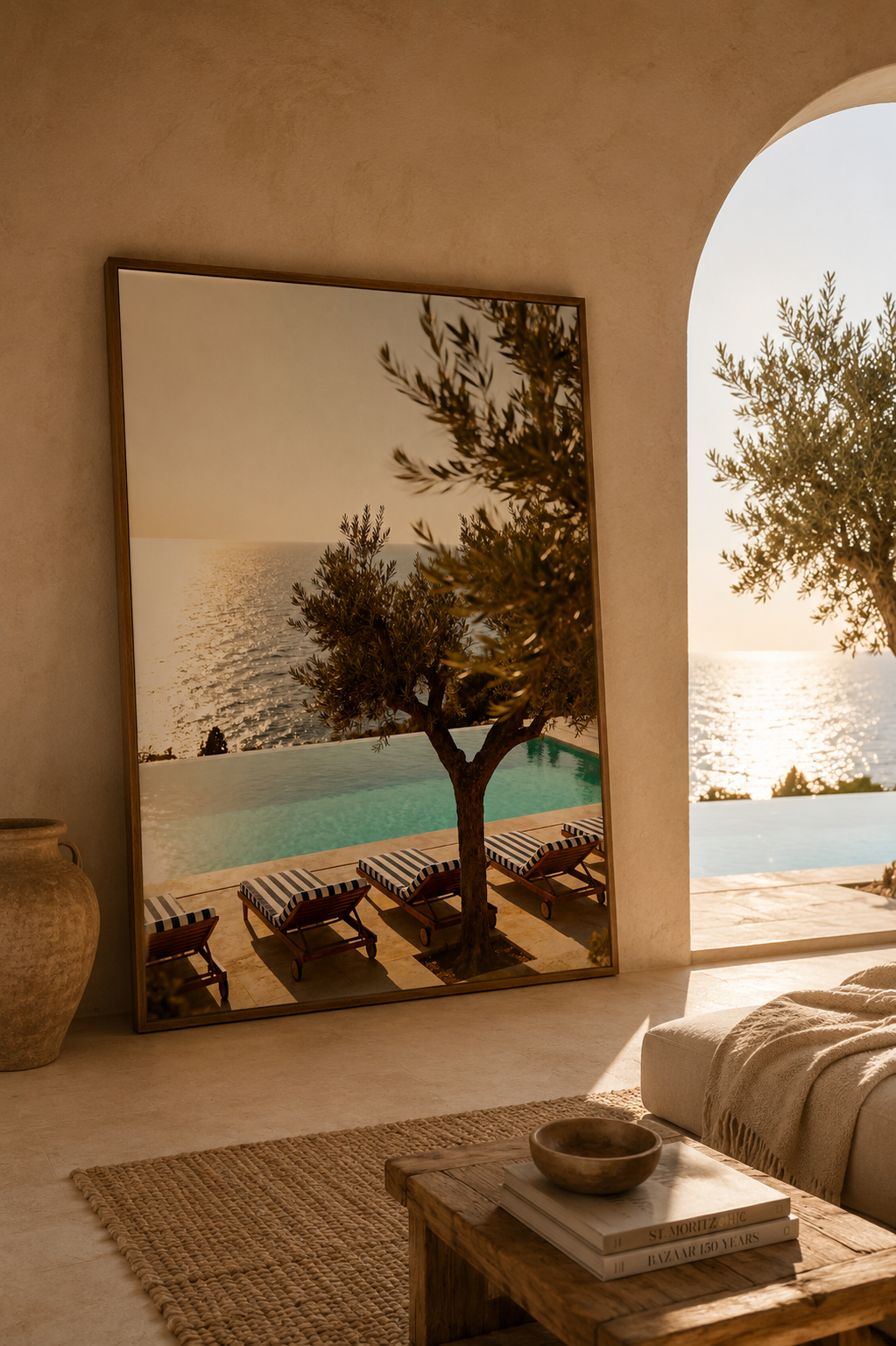 Mediterranean Coastal Luxury Wall Art Set of 3: Italian Villa Photography Printable