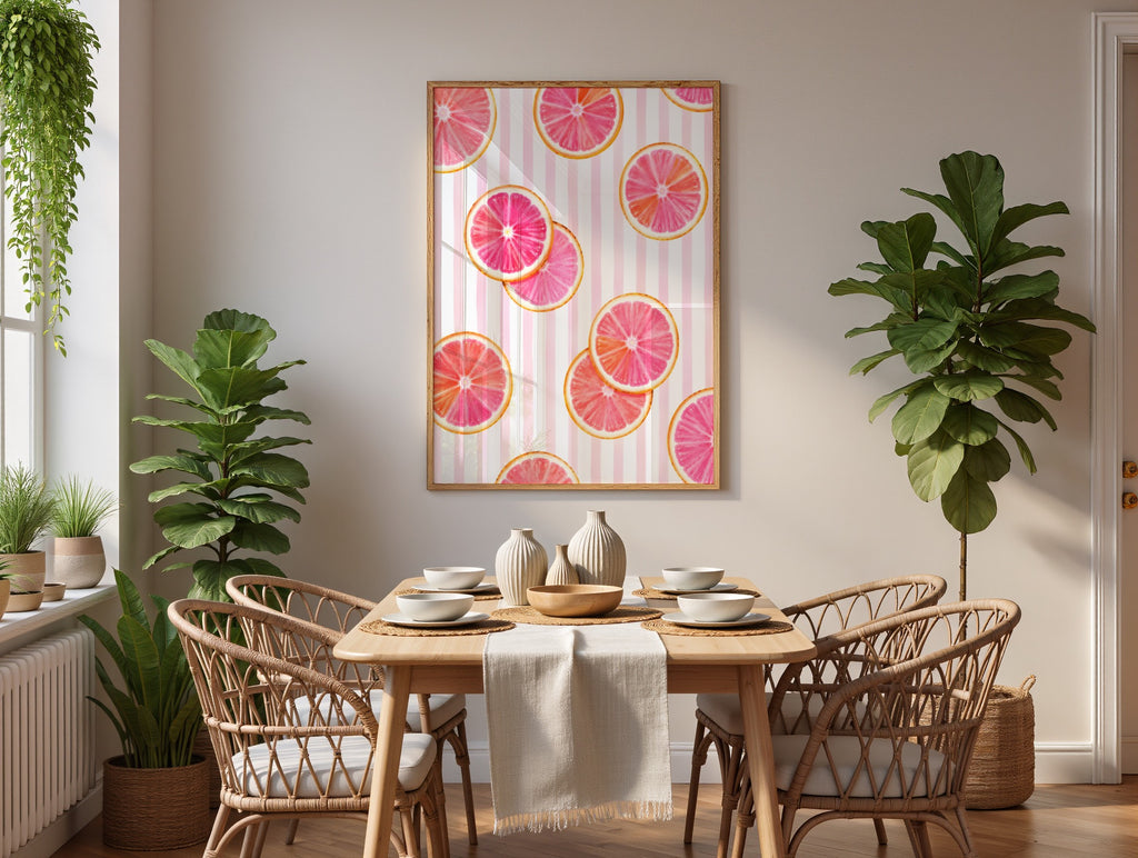 Italian Summer Citrus Wall Art Set of 3: Lemon, Orange & Grapefruit Printable