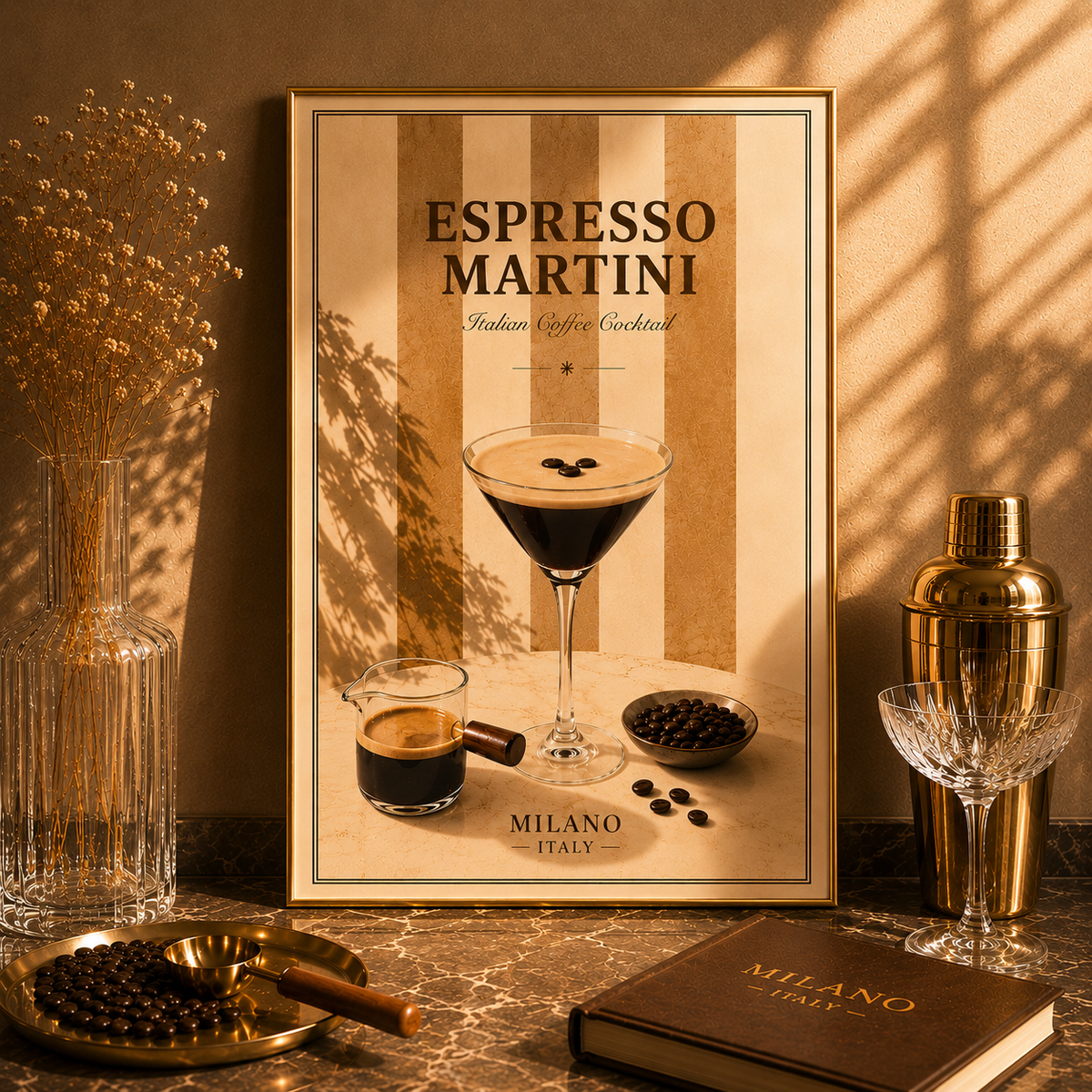 Espresso Martini Wall Art: Italian Coffee Cocktail Printable Poster