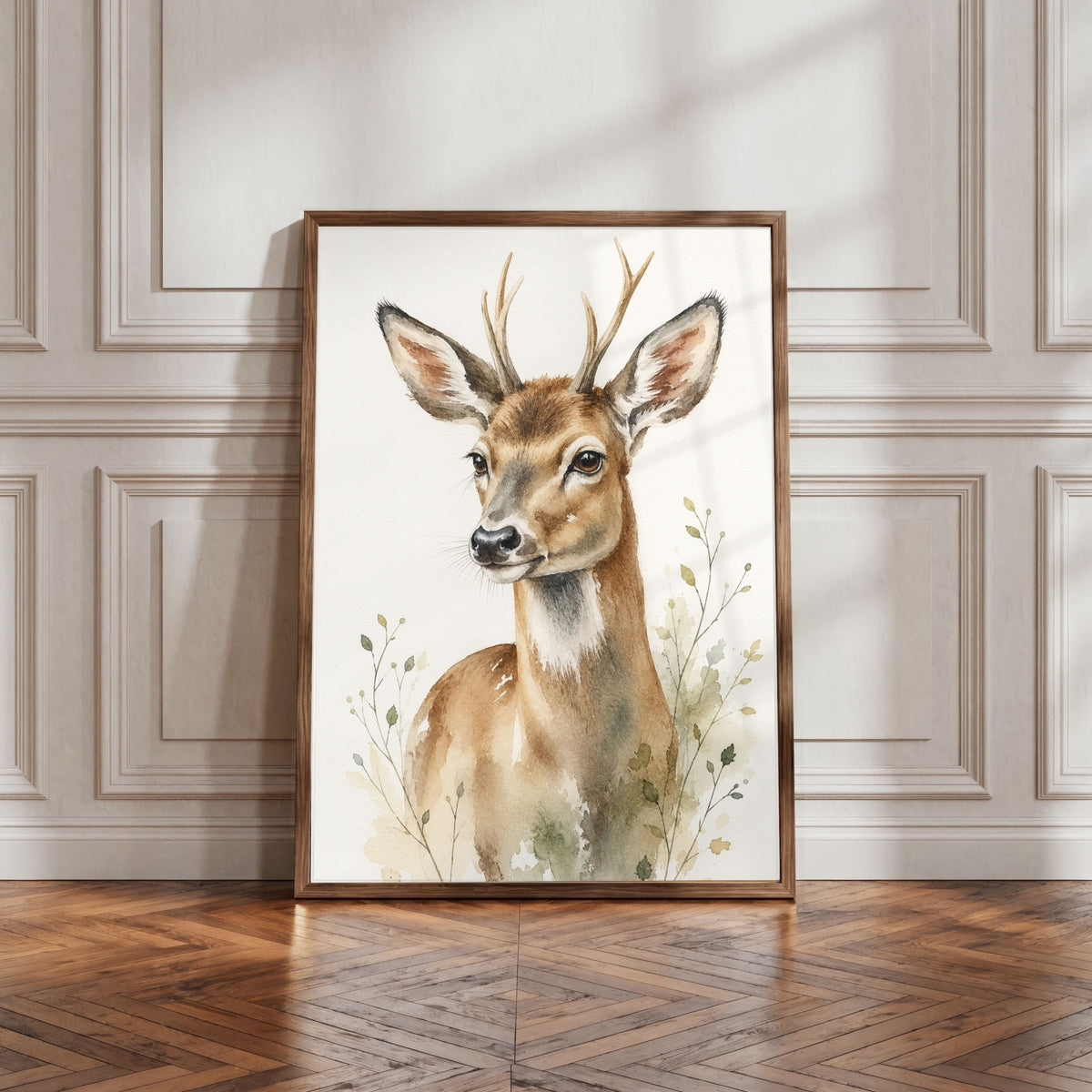 Deer Nursery Wall Art Set of 12: Woodland Animals & Neutral Kids Room Decor Printable