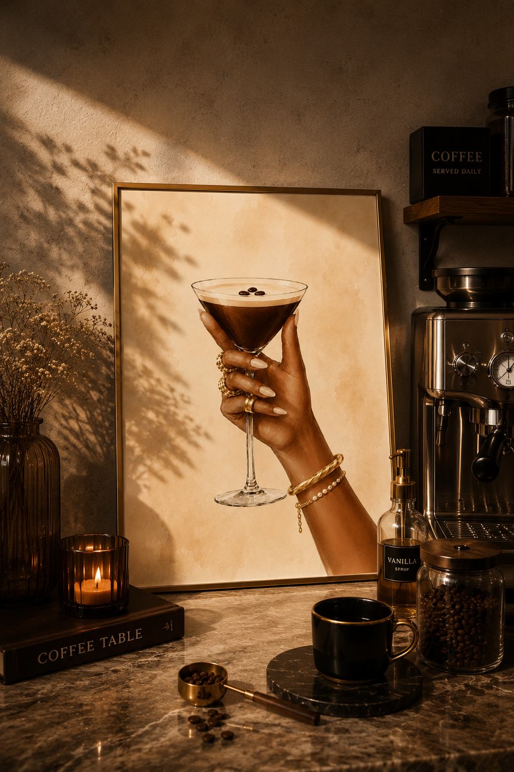 Espresso Martini Wall Art: Elegant Cocktail Home Bar Printable