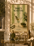 Dirty Martini Cocktail Wall Art: Mediterranean Bar Cart Decor Printable