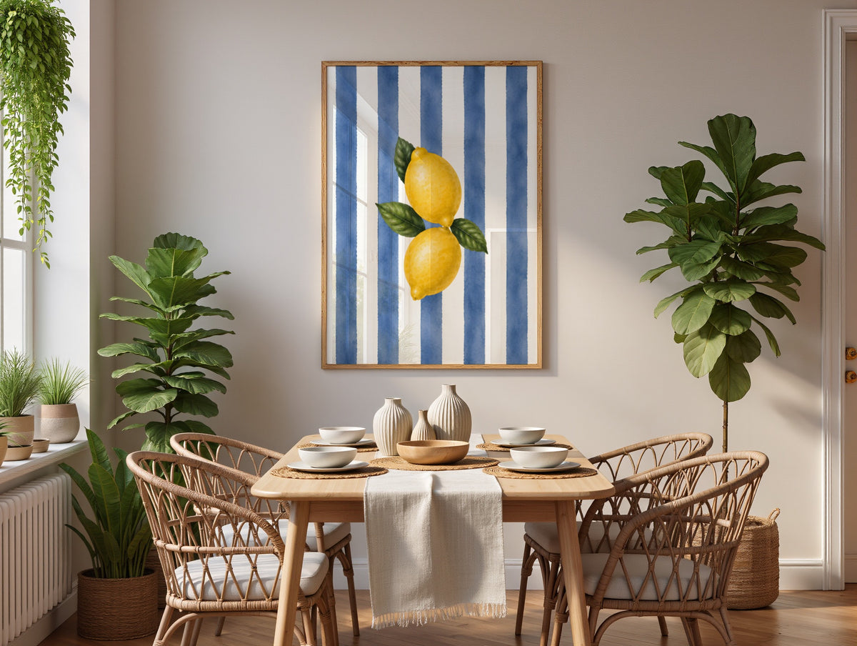 Mediterranean Kitchen Wall Art Set of 6: Italian Food Decor Printable