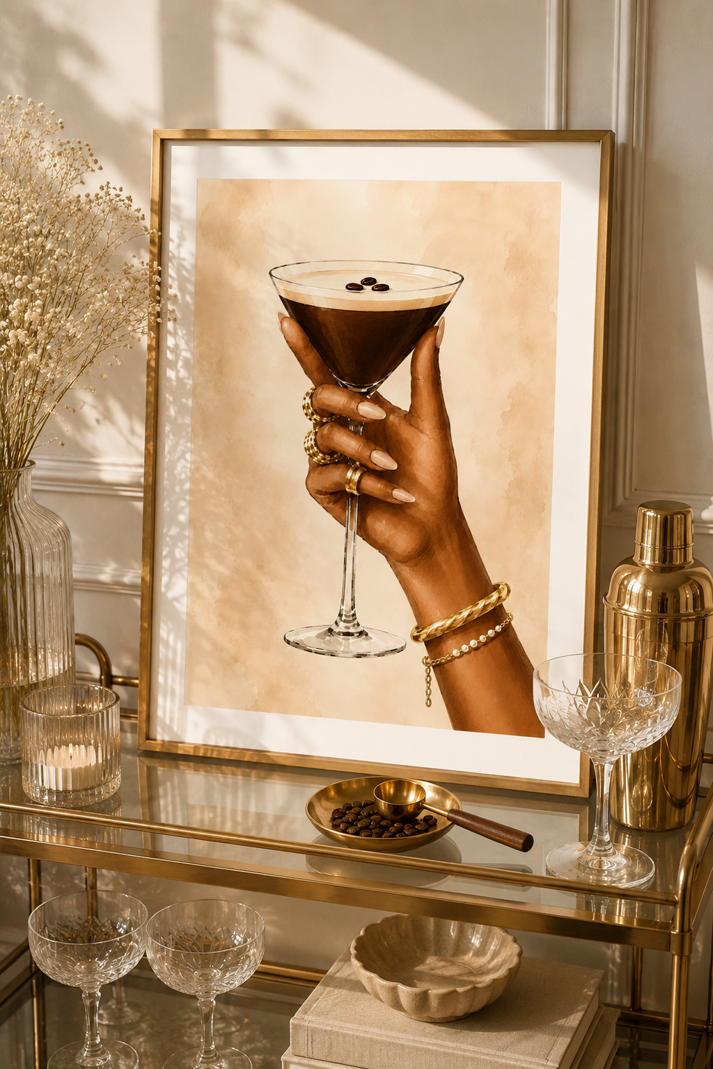 Espresso Martini Wall Art: Elegant Cocktail Home Bar Printable