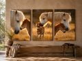 Icelandic Horse Wall Art Set of 3: Mare & Foal Farmhouse Printable
