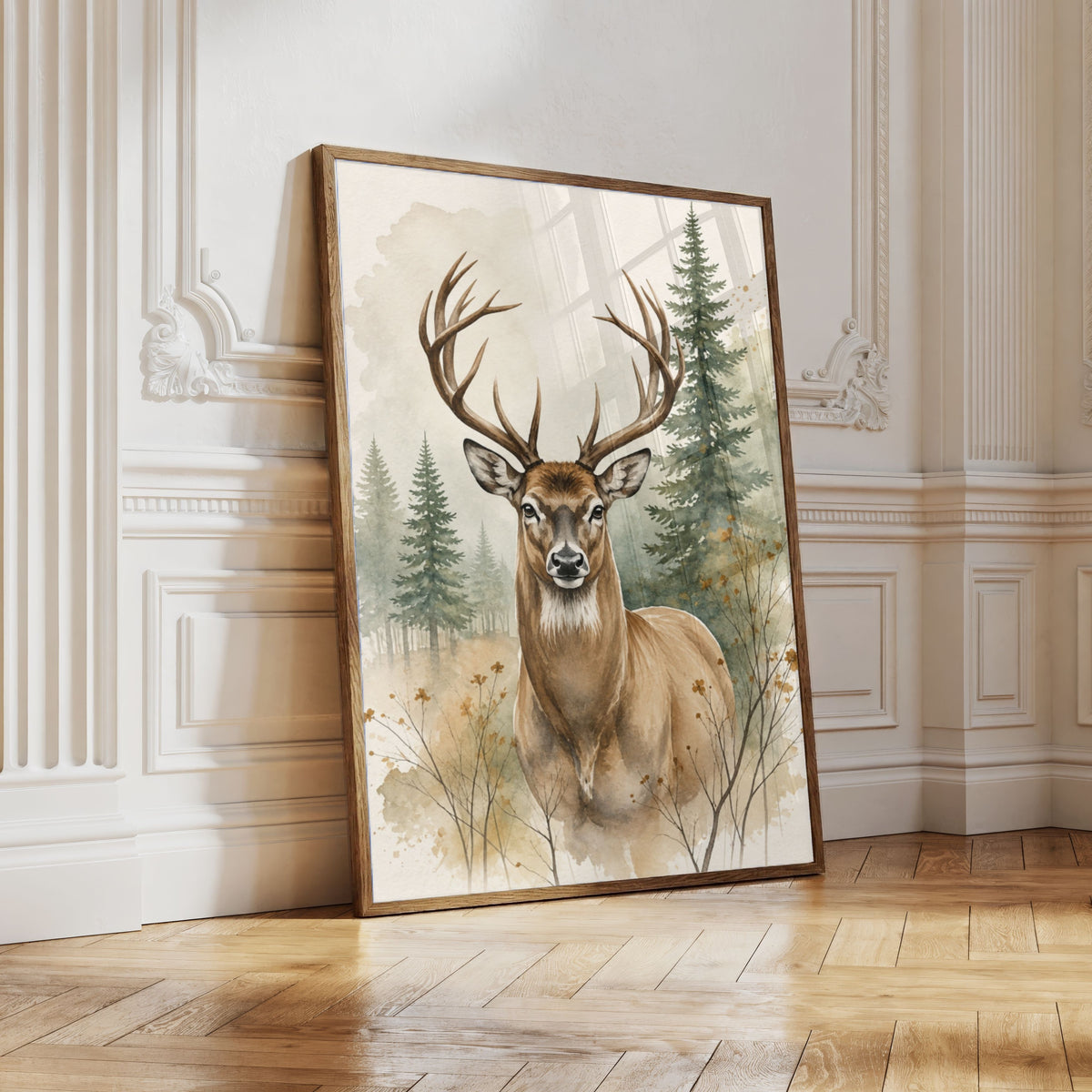 Deer Nursery Wall Art Set of 12: Woodland Animals & Neutral Kids Room Decor Printable