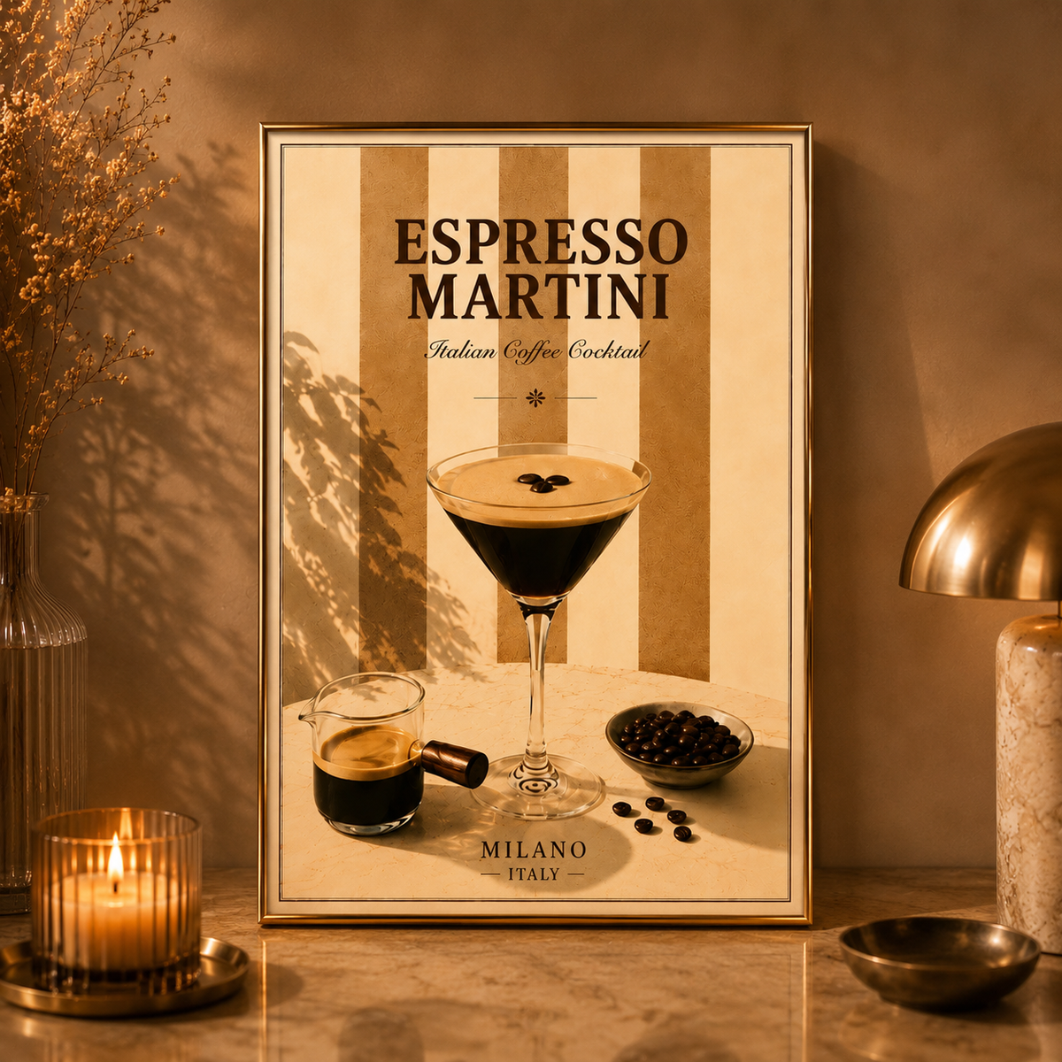 Espresso Martini Wall Art: Italian Coffee Cocktail Printable Poster