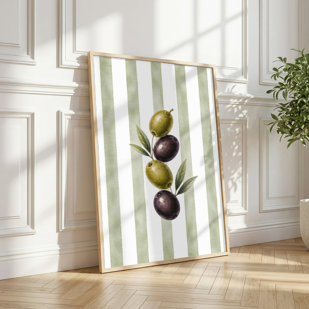 Mediterranean Kitchen Wall Art Set of 6: Italian Food Decor Printable