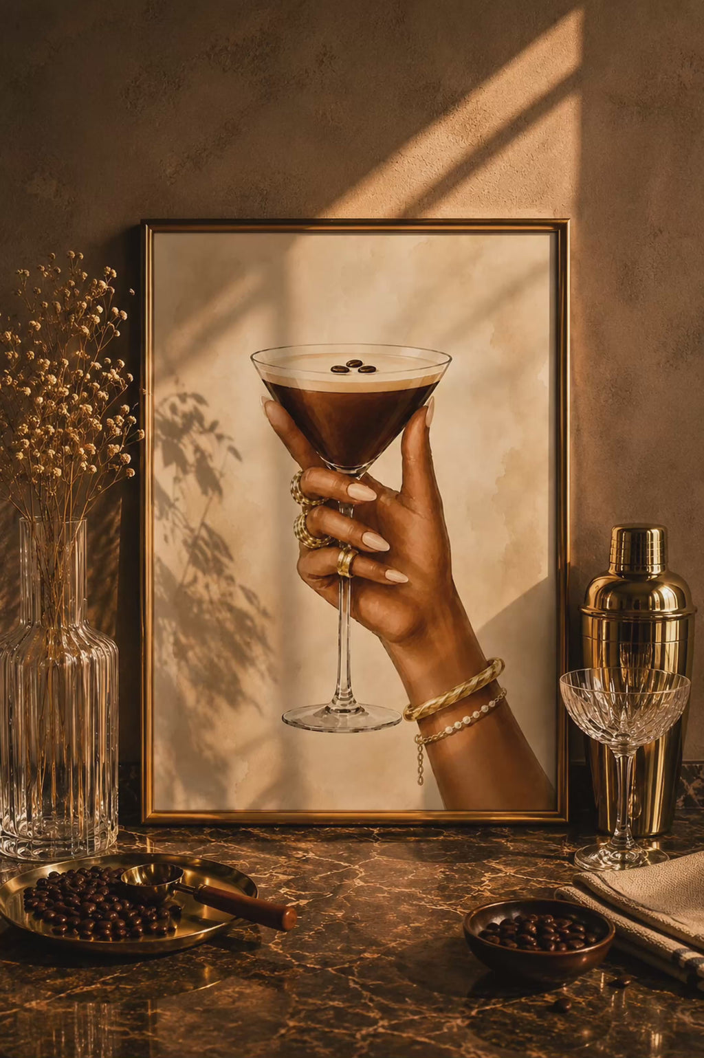 Espresso Martini Wall Art: Elegant Cocktail Home Bar Printable