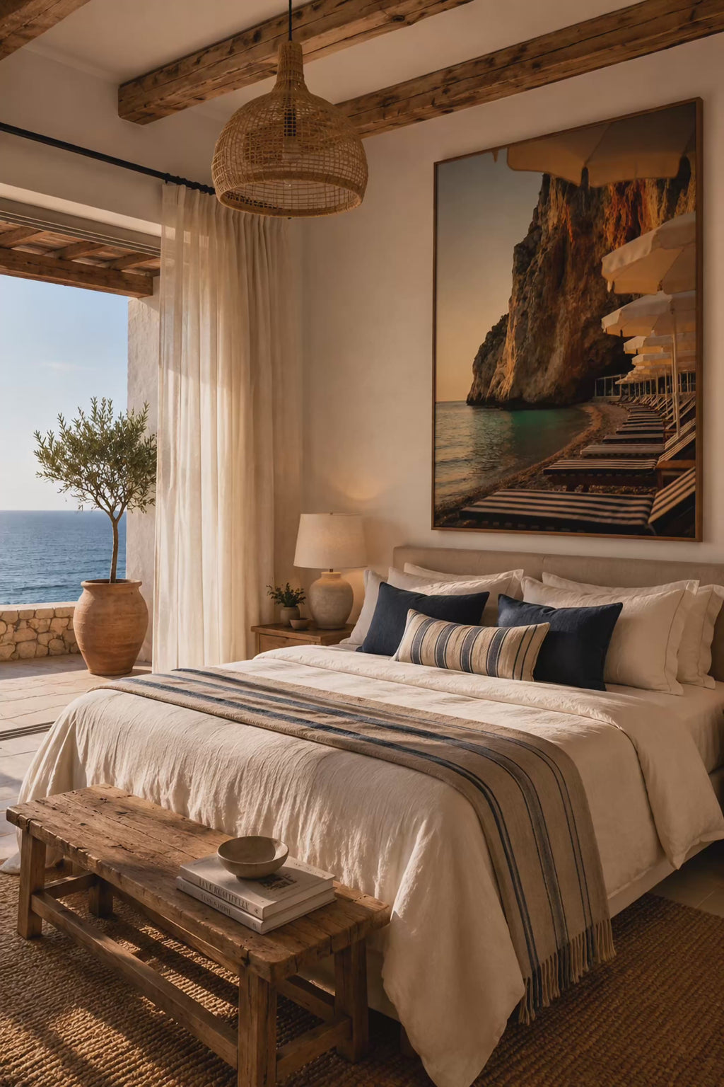 Italian Summer Travel Photography Wall Art: Beach Club Bedroom Decor Printable