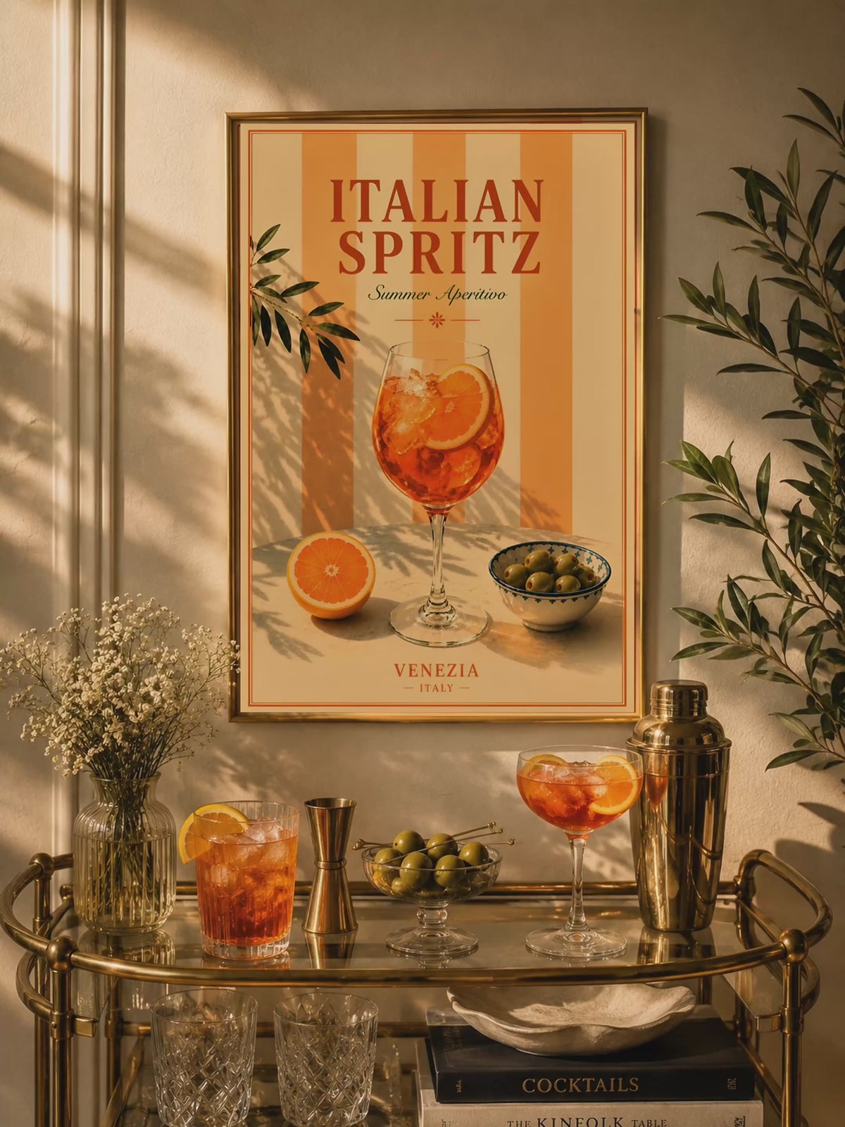 Mediterranean Cocktail Wall Art Set of 3: Italian Spritz, Limoncello & Espresso Martini Printable